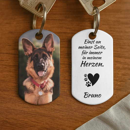 Personalisierter Schlüsselanhänger mit Hund oder Katze - Für immer im Herzen