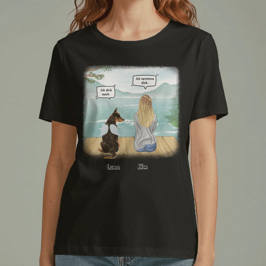 Personalisiertes T-Shirt mit Hund oder Katze - Ich vermisse dich